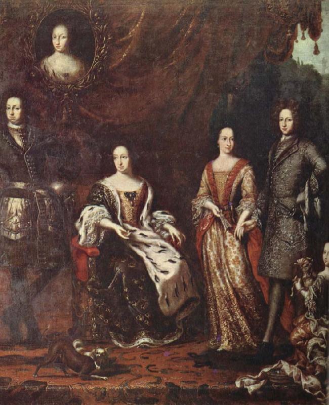 unknow artist The Caroline envaldet Fellow XI and his family pa 1690- digits oil painting image